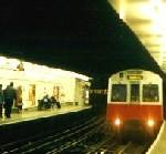 Tube train entering station
